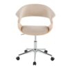 Vintage Mod - Mid-Century Modern Office Chair - Chrome / Natural / Cream - Image 5