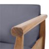 Aston - 2 Piece Wood Outdoor Patio Conversation Seating Set With Gray Cushions - Teak Brown - Image 15