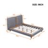 Queen Size Upholstered Platform Bed With 2 Large Headrests And Thick - Gray - Image 10