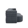 Modern Floor Sofa, With 2 Pillows, Convertible Teddy Fabric Foam Filled Bed, Full Size Folding Mattress, Suitable For Living Room Guest Room, Game Room - Gray - Image 12