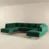 Brooke - U Shape Corner Sofa - Green - Image 3