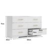 Large 6 Drawers Chest Of Drawer Dressers Table With Golden Handle - White - Image 6
