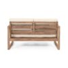 4 Pieces Acacia Wood Patio Furniture Set, Outdoor Furniture With Coffee Table, Patio Conversation Set Deep Seating With Soft Cushion, Porch Chairs For Backyard Porch Balcony - Brown Wash / Beige - Image 17