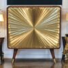 Avora - Brass Embossed 2 Door Cabinet - Brown / Golden - Image 10