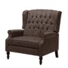 Dunham - Contemporary Fabric Tufted Oversized Pushback Recliner - Brown - Image 5