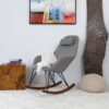 Chloe - Mid-Century Modern Rocker Livingroom And Bedroom Chair - Brown / Gray / Light Gray - Image 6