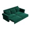 King Pull Out Sofa Bed, 3 In 1 Velvet Convertible Sleeper Sofa With Nailhead Trim & Rolled Arm, Multi Functional Sofa Bed For Living Room, Bedroom, Apartment, Office - Green - Image 3