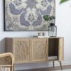 Wooden Accent TV Cabinet With 3 Doors - Brown - Image 11