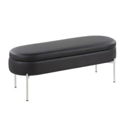 Chloe - Contemporary / Glam Bench - Chrome / Black