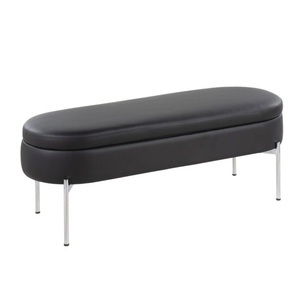 Chloe - Contemporary / Glam Bench - Chrome / Black