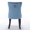 Nikki - Modern, High-End Tufted Solid Wood Contemporary And Velvet Upholstered Dining Chair With Wood Legs Nailhead Trim (Set of 2) - White / Light Blue - Image 7
