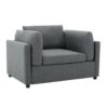 Wide Modern Oversized Armchair With Ottoman Stool, Single Sofa With Lumbar Support, Accent Chair, Reading Chair For Bedroom, Living Room - Dark Gray - Image 13