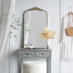 Full Length Mirror, Arched Mirror Hanging Or Leaning Against Wall Large Mirror For Living Room - Gold