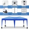 10'X20' Folding Canopy With 6 Removable Sidewalls Outdoor Event Shelter UPF 50+ Gazebo Portable Tents For Parties Beach Camping Wedding Ez Pop Up Canopy - Blue - Image 3