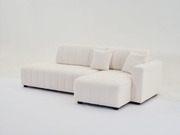 Jessica - Lamb Wool Right Facing Sectional Sofa With Chaise - Beige