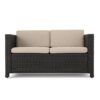Puerta - Loveseat Outdoor Seating With Water Resistant Cushions - Dark Brown - Image 2