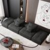 Modern Oversized Modular Sectional Sofa With 2 Ottoman And 2 Seat, Sparkling Chenille Fabric Soft Cushion Sofa With 4 Pillows, 4 Pieces Diy Combination Tufted Sofa, No Assembly Required - Black - Image 9