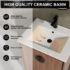 Modern 24'' Bathroom Vanity With Top Sink Storage Cabinet - Brown - Image 5