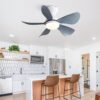 29" Small Ceiling Fan Flush Mount 5 Reversible ABS Blades With Led Dimmable Light - White - Image 4