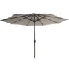 9 Ft Aluminum Patio Market Umbrella With 8 Ribs UV 50 Protection Push Button Tilt And Crank For Garden Beach Or Table Use Without Base - Gray - Image 4