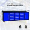 Storage Cabinet With Work Bench (15 Drawers & 2 Cabinets) - Blue - Image 4