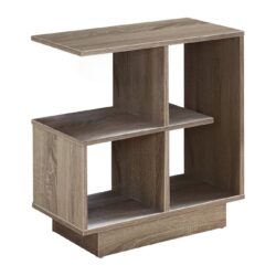 Accent Side Table, Narrow, Small, 3 Tier, Contemporary & Modern - Taupe