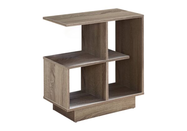 Accent Side Table, Narrow, Small, 3 Tier, Contemporary & Modern - Taupe
