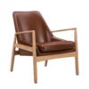Accent Chair (Set of 2) Mid-Century Modern Armchair With Solid Wood Frame, Reading Leisure Chair With High Back For Living Room - Brown - Image 2