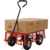 Red Steel Garden Cart With Removable Mesh Sides 550 Lb Capacity 3 Cu Ft - Red - Image 10