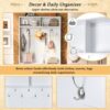Entryway Bench With Coat Rack, 3 In 1 Design And Adjustable Shelves, Hall Tree With 7 Hooks For Entrance, Living Room - White - Image 12