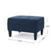 Foot Rest Under Desk Ottoman, Rectangle Foot Stool, Footrest Leg Rest For Sofa, Ottoman Rest Stools For Living Room Entryway - Navy Blue - Image 2
