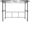 Grill Gazebo 8X5Ft, Outdoor Patio Canopy, Bbq Shelter With Steel Hardtop And Side Shelves - Black - Image 17