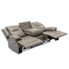 3 Seater Home Theater Recliner Manual Recliner Chair With A Led Light Strip Two Built-In Cup Holders For Living Room - Gray - Image 10