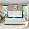 Brooklyn - King Tufted Panel Bed Headboard And Footboard Set - Antique White - Image 8