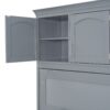 Full Size Murphy Wall Bed With Top Cabinets Space Saving - Gray - Image 7
