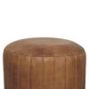 Buffalo - Leather Boucle Footstool - Brown - Image 8