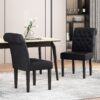 Broxton - Tuft Dining Rolltop Chair (Set of 2) With Button Tufted Upholstery - Black - Image 6