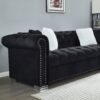 Reversible Sectional Sofa 4 Seater Oversized Convertible L Shaped Couch Velvet Sofa Couch - Black - Image 8