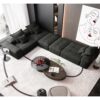 Modern Oversized Modular Sectional Sofa, Sparkling Chenille Fabric Soft Cushion Sofa With 6 Pillows, 6 Pieces Diy Combination Tufted Sofa, No Assembly Required - Black - Image 12