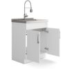 Hennessy - Deluxe Laundry Cabinet & Faucet And Stainless Steel Sink - White - Image 2