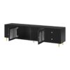 Modern TV Stand For TVs Up To 75", Entertainment Center With Glass Door, 4 Drawers And 2 Cabinets, 5 Metal Legs And Metal Handles For Living Room - Black - Image 9