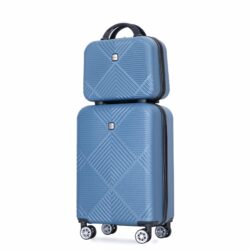 2 Piece Luggage Sets Lightweight Suitcase, Spinner Wheels, (20/14) - Blue
