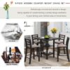 Wooden Counter Height Dining Set With Padded Chairs And Storage Shelving - Espresso - Image 4