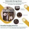 Hall Tree With 6 Hooks And Hinged Lid, Coat Hanger, Entryway Bench, Storage Bench, 3 In 1 Design, For Entrance, Hallway - Brown - Image 6