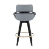 Cosmo - Contemporary Fixed Height Counter Stool With Swivel With Round Footrest (Set of 2) - Black / Gray - Image 5