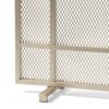 Modern Single Panel Iron Fireplace Screen Handcrafted Minimalistic Design - Gold - Image 4