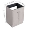 Contemporary Freestanding Bathroom Vanity With 2 Soft Close Cabinet Doors, Excluding Sink - Khaki - Image 3