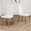 Modern Light Luxury Dining Chair (Set of 2) Upholstery With Electroplated Legs - White - Image 11