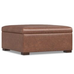 Gabbie - Square Coffee Table Storage Ottoman - Brown