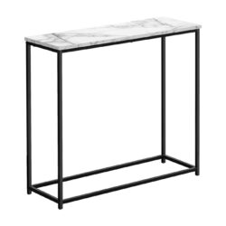 Accent Console Table For Entryway, Contemporary And Modern - White Marble